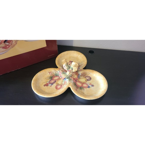 Fitz And Foyd Classics Tuscan Villa Large 3 Section Serving Tray/Candy Dish - Picture 1 of 9